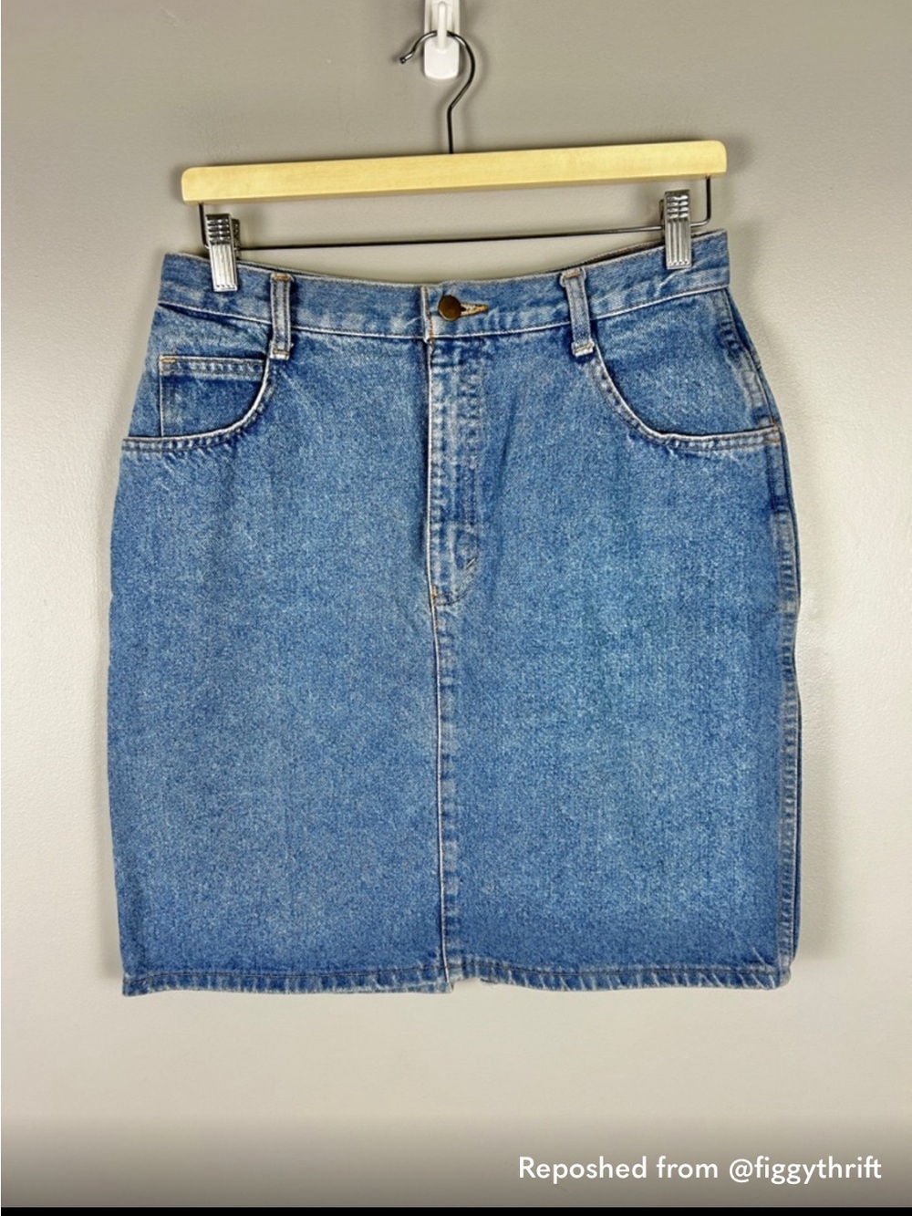Vintage Polo White Cable Knit Top with Blue Denim Mini Skirt